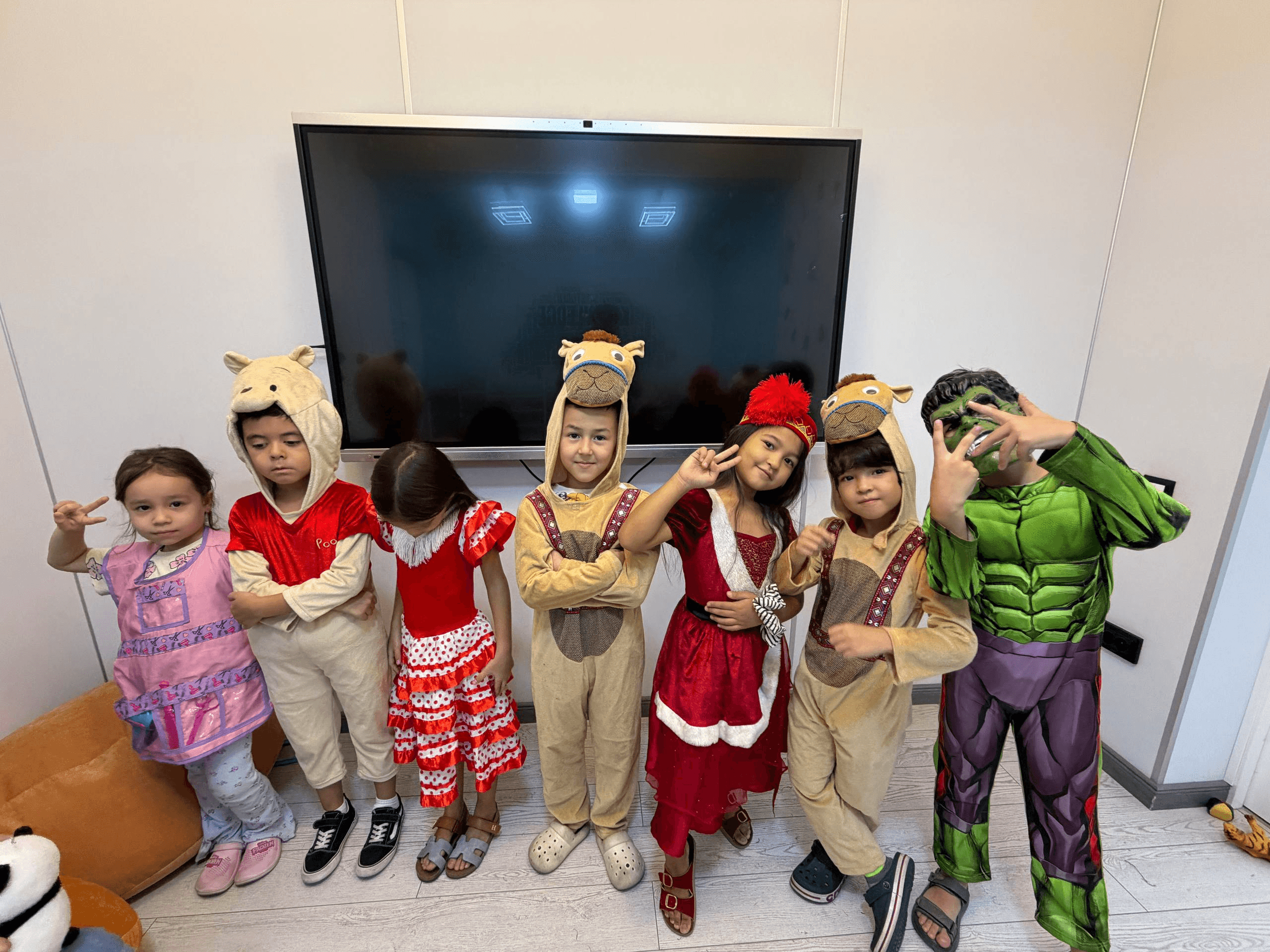 Children in costumes on dress-up day at Little Britain Daycare